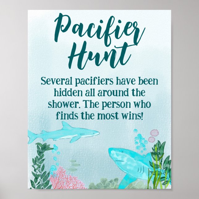 Poster SYMBOLE DE JEU DE CHASSE baby shower Pacifique (Devant)