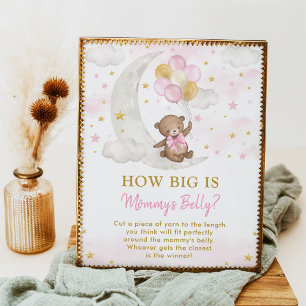 Poster Symbole de jeu de ventre de maman Fille Ours en pe