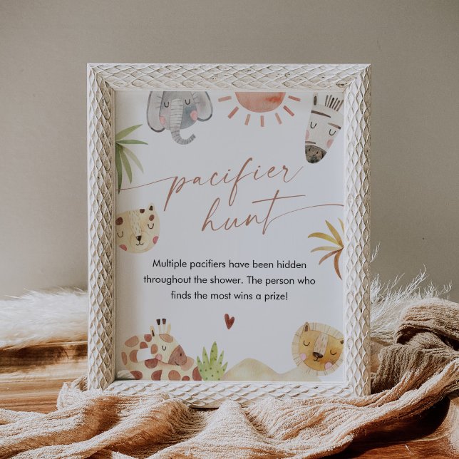 Poster SYMBOLE DE JEU DU Baby shower DE CHasse SAFARI (Créateur téléchargé)