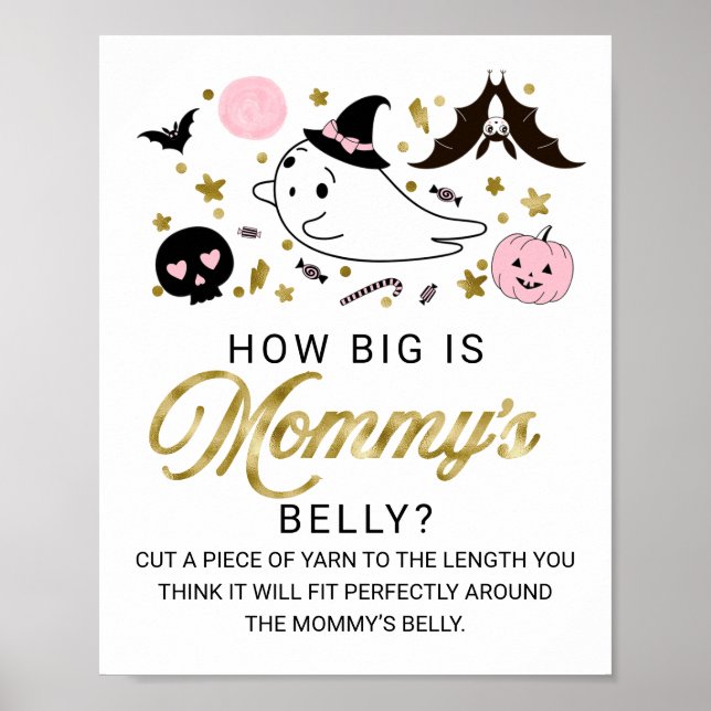 Poster SYMBOLE DE JEU DU Baby shower D'Halloween Mommy (Devant)