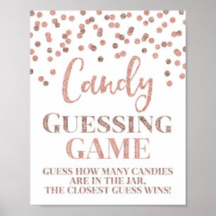 Poster SYMBOLE DE JEU rose Gold Confetti Candy
