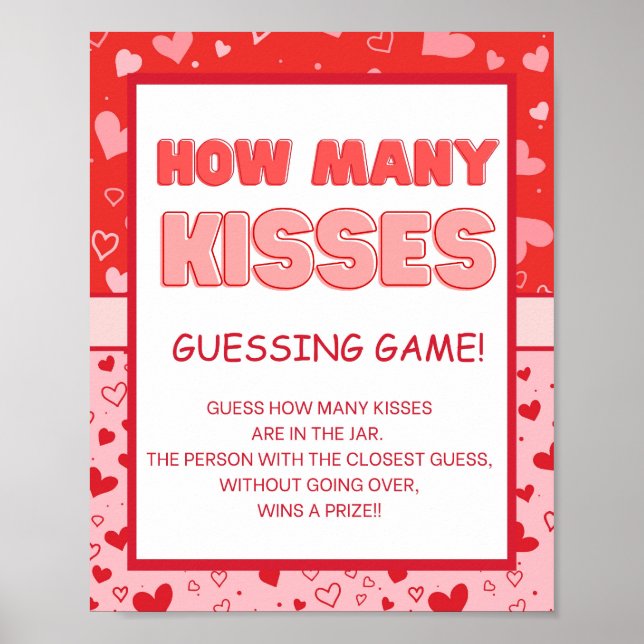 Poster SYMBOLE DE JEUX DE LA Saint-Valentin Baisers (Devant)