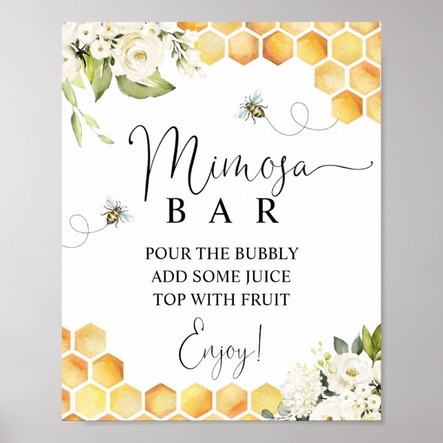 Poster Symbole de la barre Bee Mimosa (Devant)