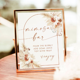 Poster Symbole de la barre Boho Mimosa   Terracotta Pampa