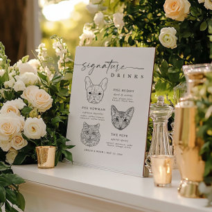 Poster Symbole de la barre de boisson moderne Chien et Ch