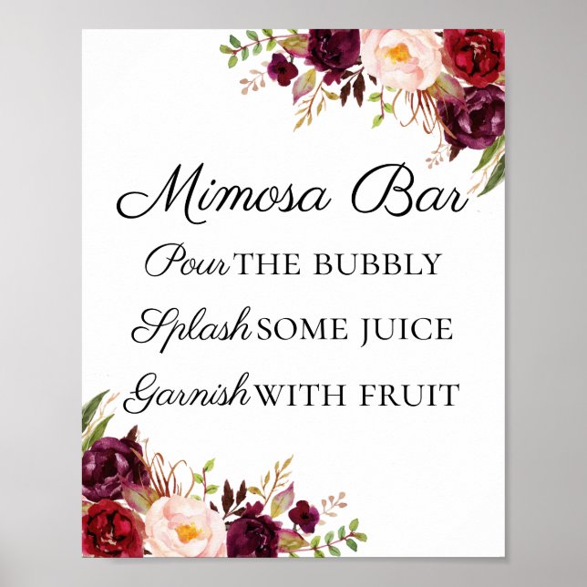 Poster Symbole de la barre de Mimosa de marsala et de fle (Devant)