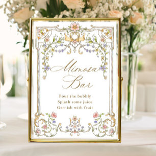 Poster Symbole de la barre de Mimosa Floral Grace victori