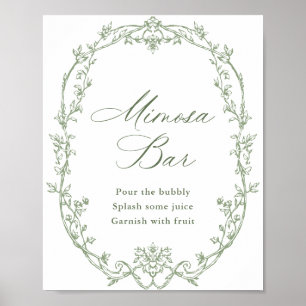Poster Symbole de la barre de Mimosa verte de l'âge flora