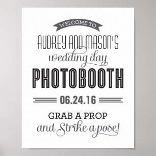 Poster Symbole de la cabine photo Black and White Custom 