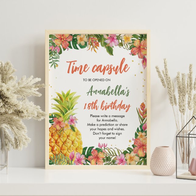 Poster Symbole de la capsule Tropical Floral Anniversaire (Créateur téléchargé)
