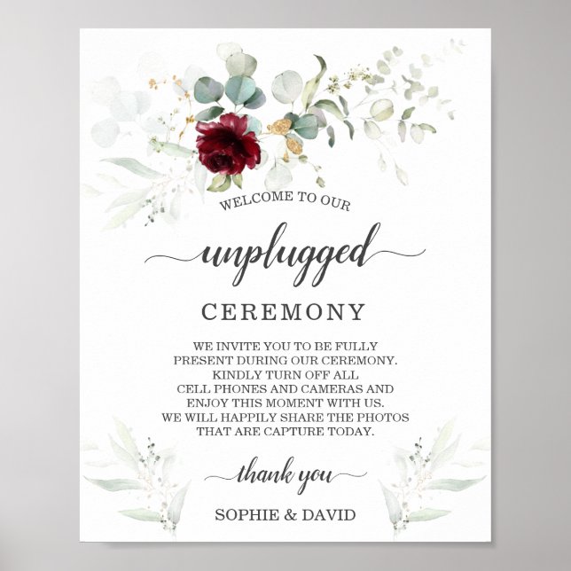 Poster Symbole de la cérémonie de Mariage débranché flora (Devant)