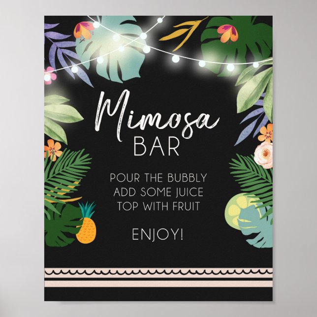 Poster Symbole de la Douche d'Anniversaire Tropicale de M (Devant)