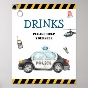 Poster Symbole de la fête d'anniversaire de la police pou