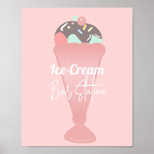 Poster Symbole de la fête de la crème glacée Sundae (Devant)