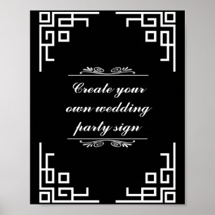 Poster Symbole de la fête de mariage à la frontière noire