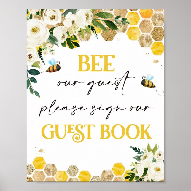 Poster Symbole de la fête des Baby showers d'abeilles Mam (Devant)