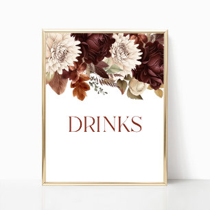 Poster Symbole de la fête des boissons florales Brown fon