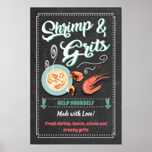 Poster Symbole de la fête des crevettes et crevettes