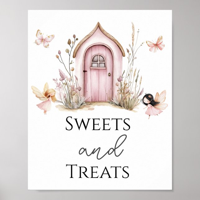 Poster Symbole de la fête des fées de bois rose Douceurs  (Devant)