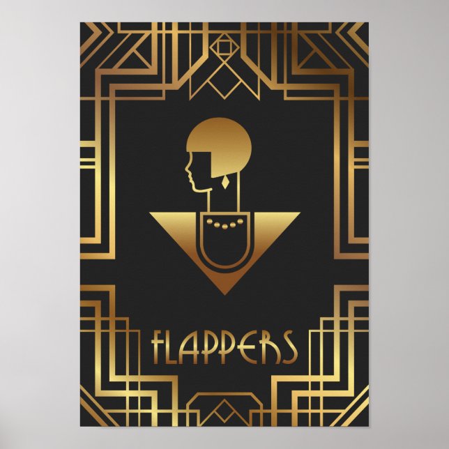 Poster Symbole de la fête des flappers des années 1920 (Devant)