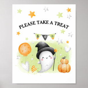 Poster Symbole de la fête d'Halloween Little Boo Favorise
