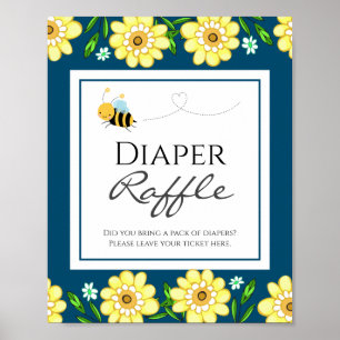 Poster Symbole de la fête du Baby shower de l'abeille mig