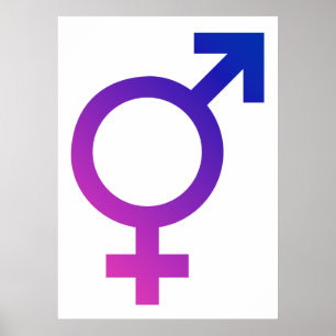 Poster Symbole de la fierté de genre transgenre Hermaphro