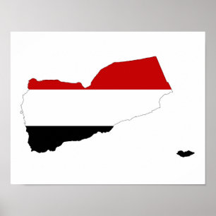 Poster symbole de la forme du drapeau du pays du yémen