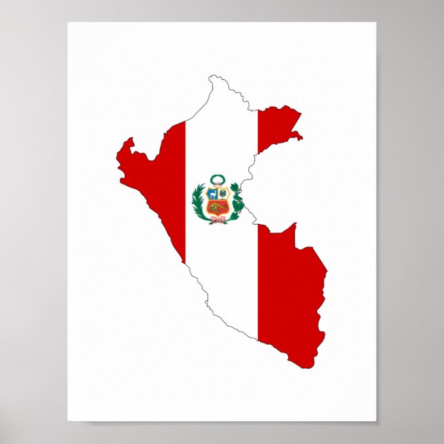 Poster symbole de la forme du drapeau du pays pérou (Devant)