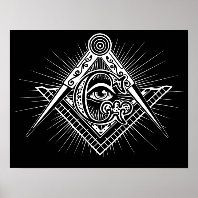 Poster Symbole de la franc-maçonnerie des yeux Illuminati (Devant)