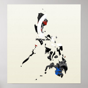 Poster SYMBOLE DE LA PAIX À LA TÊTE DES Philippines avec