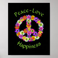 SYMBOLE DE LA PAIX Florale Paix Amour Bonheur