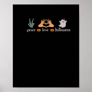 Poster SYMBOLE DE LA Paix Halloween Squelette sorcière ma