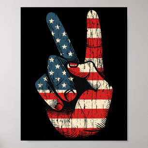 Poster SYMBOLE DE LA PAIX RÉtro Vintage 60's 70's Hippie