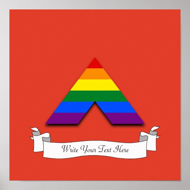 Poster Symbole de la pyramide de l'alliage droit LGBT (Devant)