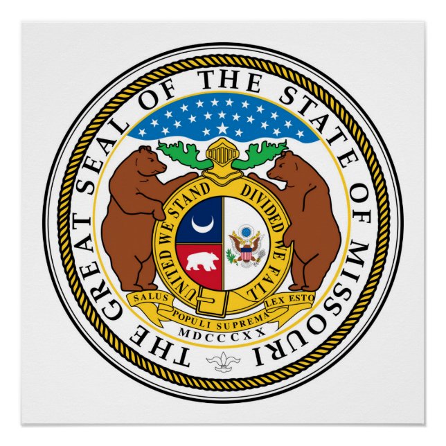 Poster Symbole de la république de l'Amérique du Missouri (Devant)