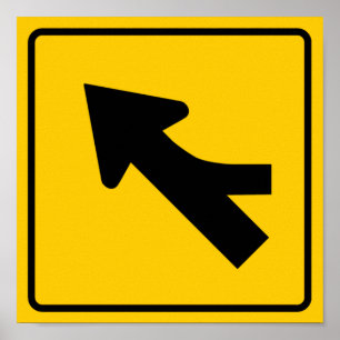 Poster Symbole de la route de fusion (droite)