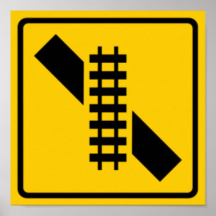 POSTER SYMBOLE DE LA ROUTE DE PASSAGE DOUBLE