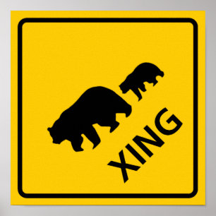 Poster SYMBOLE DE LA ROUTE DU PARCOURS DE L'Ours