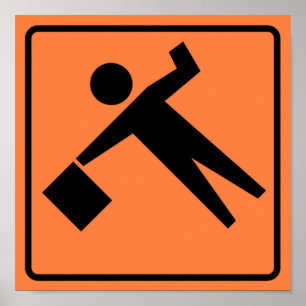 Poster Symbole de la route Flagman