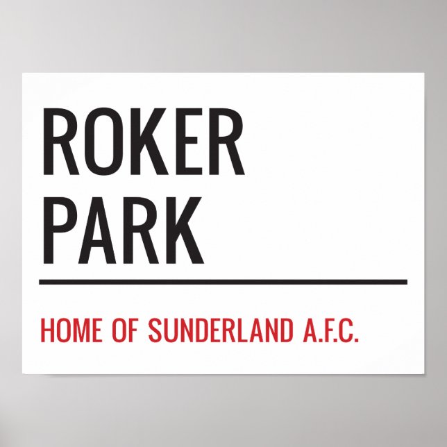 Poster Symbole de la rue du Roker Park (Devant)