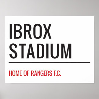 Poster Symbole de la rue du Stade Ibrox