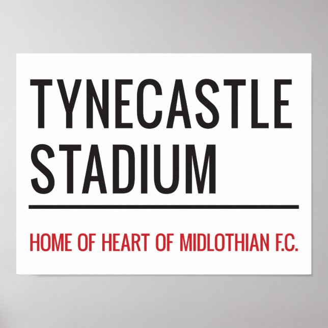 Poster Symbole de la rue du Stade Tynecastle (Devant)