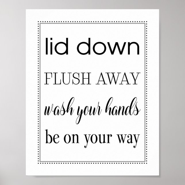 Poster Symbole de la salle de bain pour enfants (Devant)