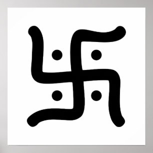 Poster symbole de la swastika hindoue traditionnelle indi
