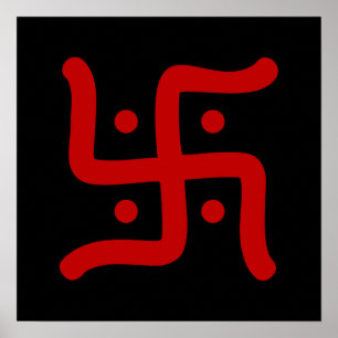 Poster symbole de la swastika hindoue traditionnelle indi