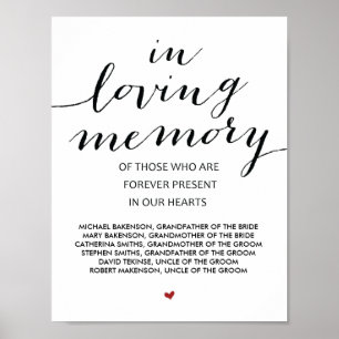 Poster Symbole de la table commémorative Mariage en mémoi