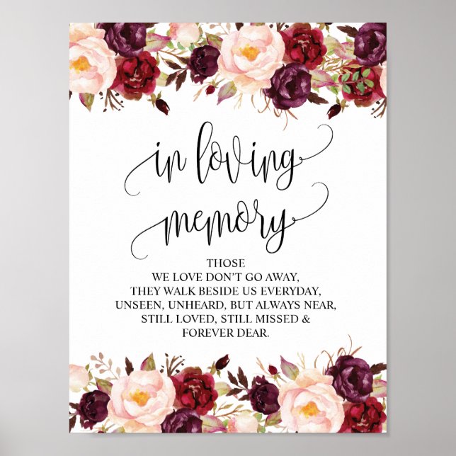 Poster Symbole de la table commémorative Mariage en mémoi (Devant)