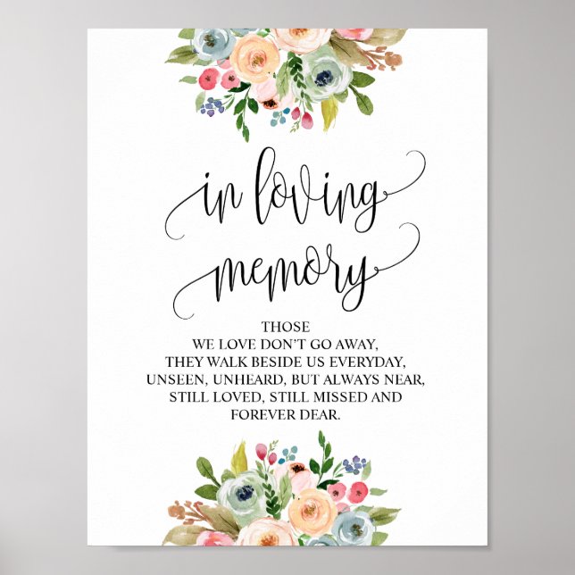 Poster Symbole de la table commémorative Mariage en mémoi (Devant)