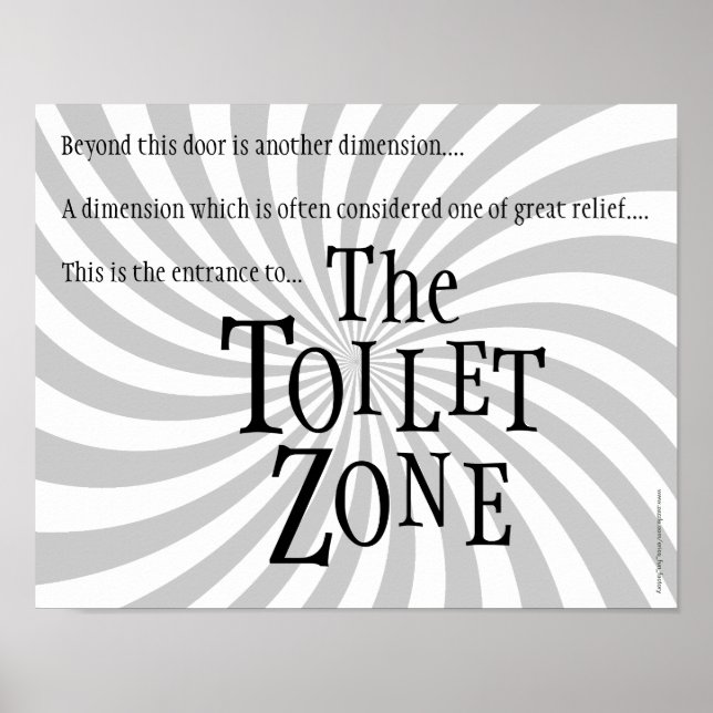 Poster Symbole de la toilette : "La zone des toilettes" (Devant)